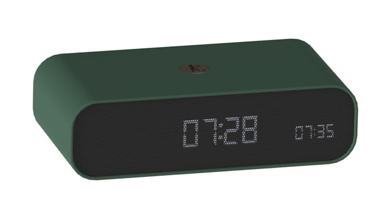 Green rectangular alarm clock with LED time display Green rectangular alarm clock with LED time display