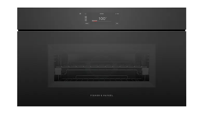 Fisher & Paykel 76cm Built-In Compact Steam Oven in sleek black finish Fisher & Paykel 76cm Built-In Compact Steam Oven in sleek black finish