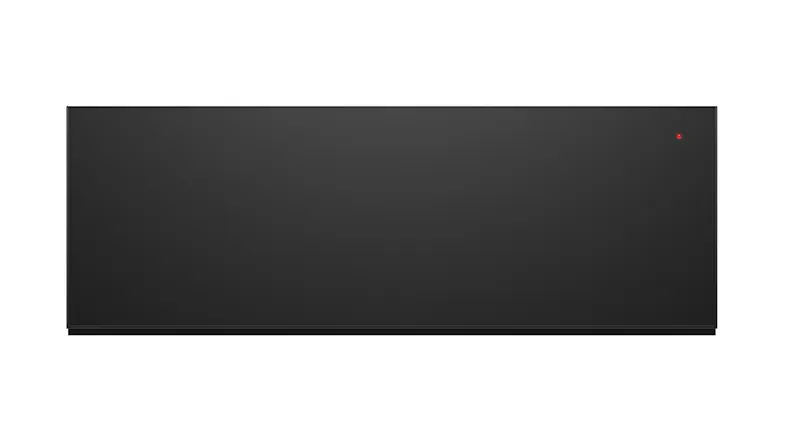 A Fisher & Paykel 76cm Built-In Warming Drawer in a stylish black glass design A Fisher & Paykel 76cm Built-In Warming Drawer in a stylish black glass design