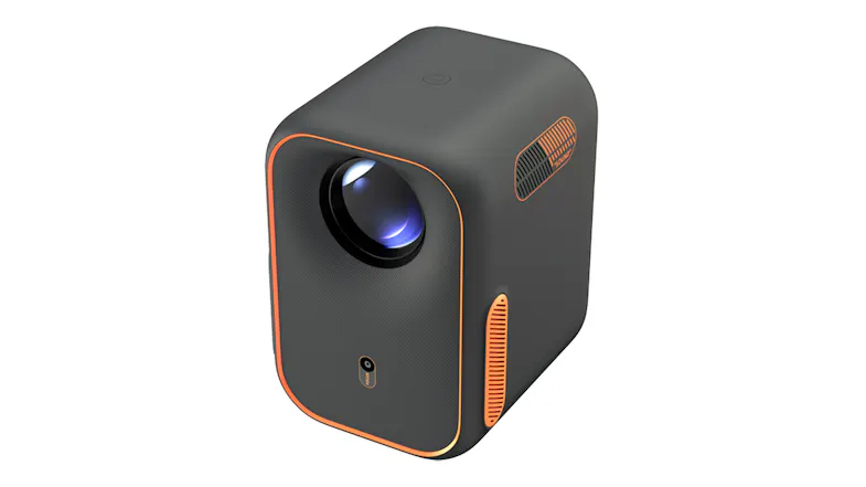 A top down angled view of the projector A top down angled view of the projector