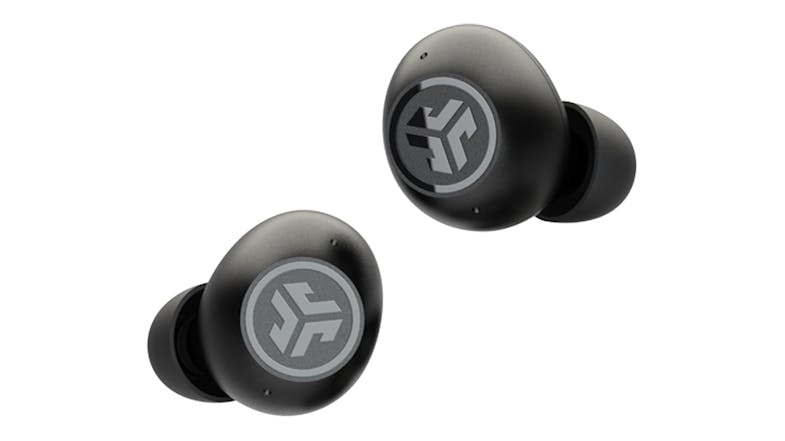 A pair of wireless earbuds in sleek black colour A pair of wireless earbuds in sleek black colour