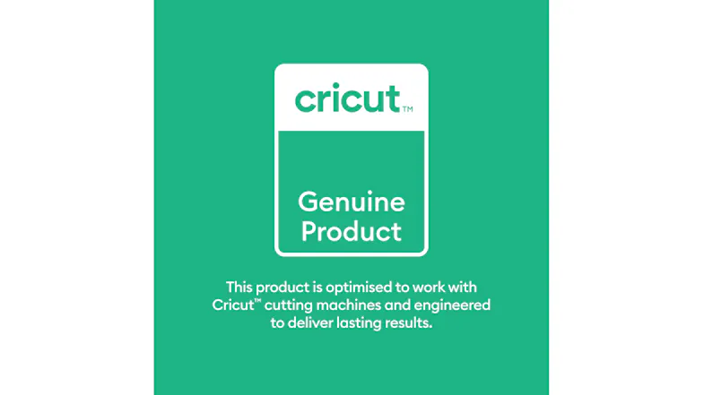 Graphic featuring the Cricut Genuine Product seal, confirming the product is optimised for cutting machines Graphic featuring the Cricut Genuine Product seal, confirming the product is optimised for cutting machines