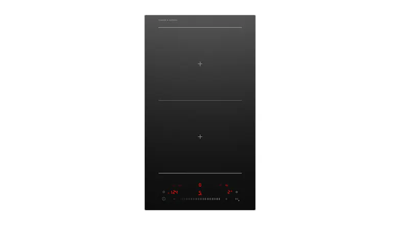 Fisher & Paykel 30cm Smart 2 Zone Induction Cooktop in a sleek black colour Fisher & Paykel 30cm Smart 2 Zone Induction Cooktop in a sleek black colour