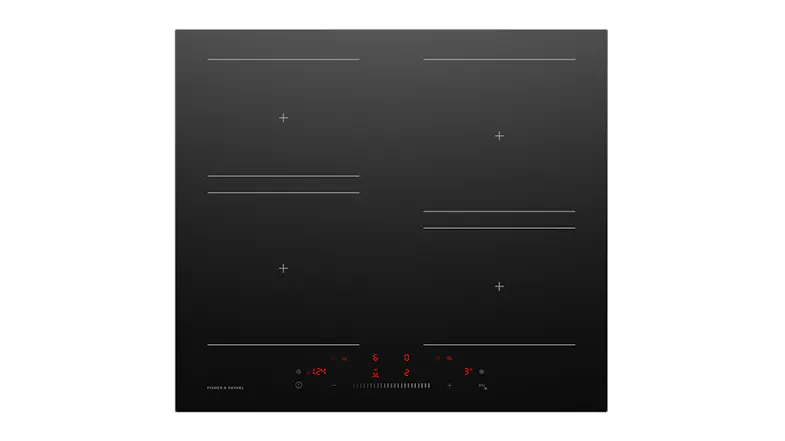 Fisher & Paykel 60cm Smart 4 Zone Low Current Induction Cooktop in a sleek black colour Fisher & Paykel 60cm Smart 4 Zone Low Current Induction Cooktop in a sleek black colour