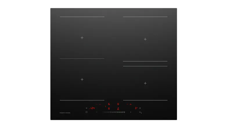 Fisher & Paykel 60cm Smart 4 Zone Low Current Induction Cooktop in a sleek black colour Fisher & Paykel 60cm Smart 4 Zone Low Current Induction Cooktop in a sleek black colour