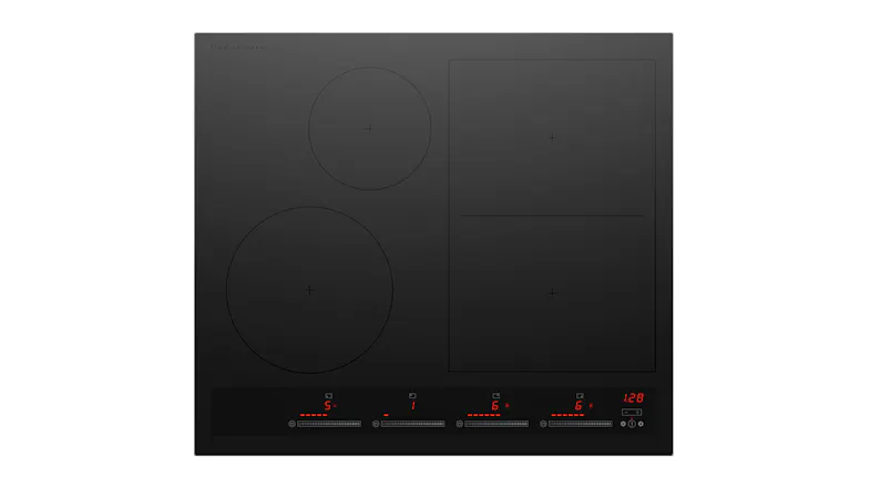 Fisher & Paykel 60cm 4 Zone Induction Cooktop in a sleek black colour Fisher & Paykel 60cm 4 Zone Induction Cooktop in a sleek black colour