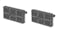 Two rectangular air filters with a grid pattern and cylindrical extensions Two rectangular air filters with a grid pattern and cylindrical extensions