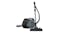 Miele Boost CX1 PowerLine vacuum cleaner in graphite grey with hose, metal wand, and floorhead attached Miele Boost CX1 PowerLine vacuum cleaner in graphite grey with hose, metal wand, and floorhead attached