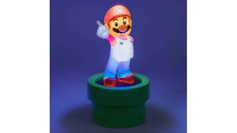 Super Mario LED Light illuminated in a dark setting, glowing with vibrant colours Super Mario LED Light illuminated in a dark setting, glowing with vibrant colours