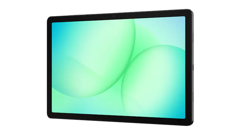 Samsung tablet with a gradient screen and side buttons Samsung tablet with a gradient screen and side buttons