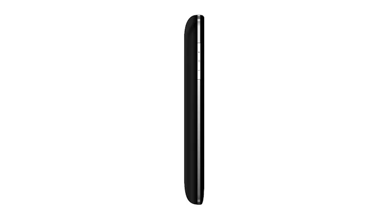 Left side view of phone with volume buttons and slim black casing Left side view of phone with volume buttons and slim black casing