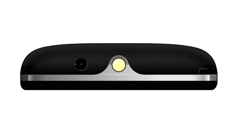 Top of phone with LED flashlight and headphone jack Top of phone with LED flashlight and headphone jack