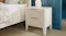 Haiti 2 Drawer Bedside Table with ribbed lamp and tropical bedding Haiti 2 Drawer Bedside Table with ribbed lamp and tropical bedding