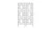 Two tall black metal garden trellises with ornate scrollwork and decorative patterns Two tall black metal garden trellises with ornate scrollwork and decorative patterns