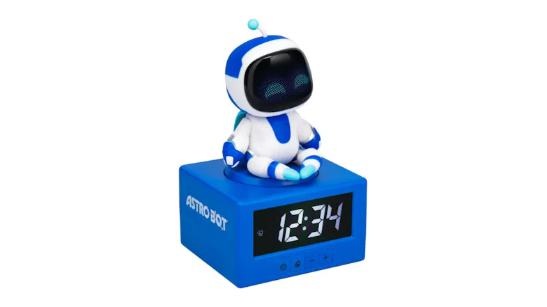 A right-angled view of the Astro Bot alarm clock A right-angled view of the Astro Bot alarm clock