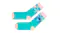 Turquoise Stitch socks with a floral pattern and pink accents Turquoise Stitch socks with a floral pattern and pink accents