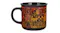 Paladone Mug in cold state, featuring a dark, complex all-over print of multiple characters and logos like "ROYALE" and "TEAM PEELY” Paladone Mug in cold state, featuring a dark, complex all-over print of multiple characters and logos like "ROYALE" and "TEAM PEELY”