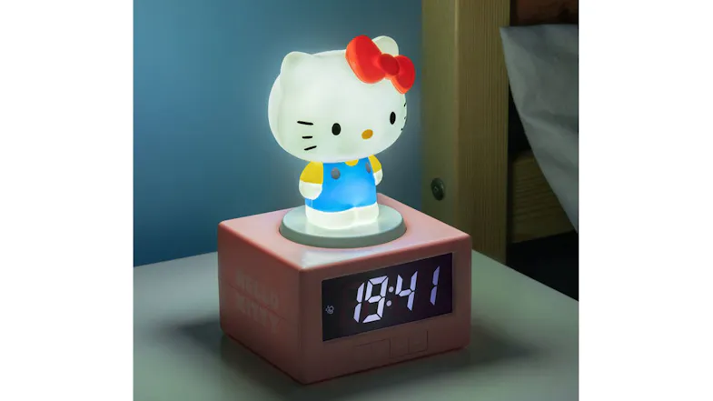 Hello Kitty alarm clock with lights on Hello Kitty alarm clock with lights on