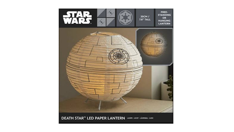 Product packaging for the Paladone Novelty LED Light featuring the Death Star Product packaging for the Paladone Novelty LED Light featuring the Death Star
