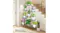 9-tier plant stand by a staircase and door, holding multiple potted plants featuring durability and decay resistance 9-tier plant stand by a staircase and door, holding multiple potted plants featuring durability and decay resistance
