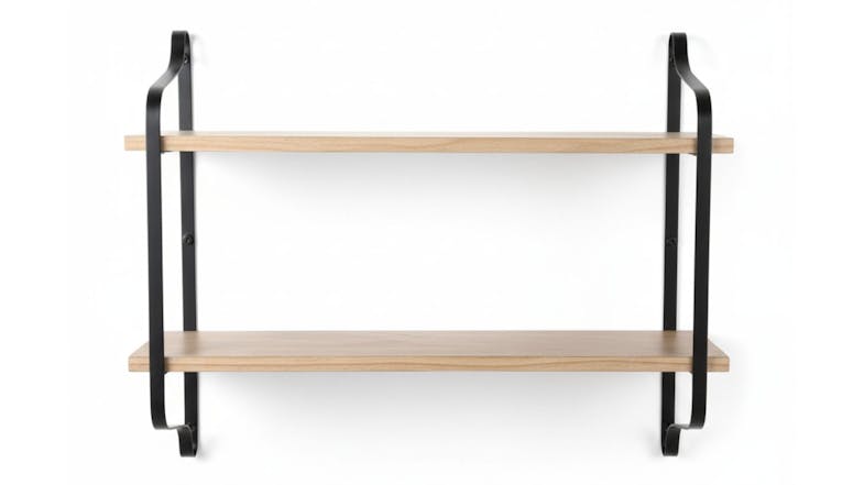 A front view of the wall-mountable shelf A front view of the wall-mountable shelf