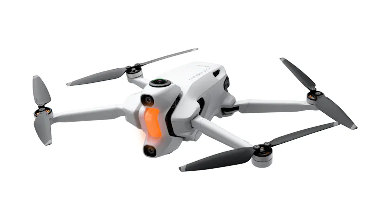 A left facing angled front view of the drone A left facing angled front view of the drone