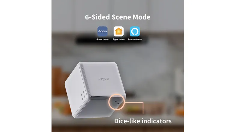 Aqara Cube T1 Pro with dice-like indicators, featuring a 6-sided scene mode Aqara Cube T1 Pro with dice-like indicators, featuring a 6-sided scene mode
