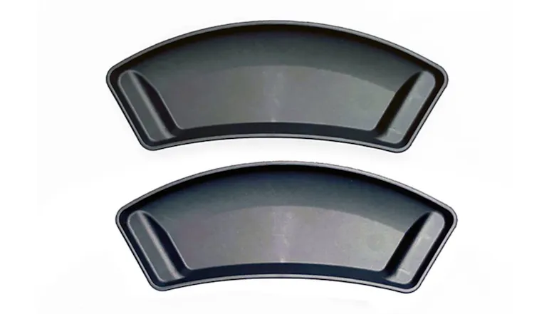 Top view of two black nomadiQ Replacement Drip Trays for Portable Barbeques Top view of two black nomadiQ Replacement Drip Trays for Portable Barbeques