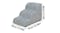 Small foam dog stairs with a gentle slope, textured cover, and labelled measurements Small foam dog stairs with a gentle slope, textured cover, and labelled measurements