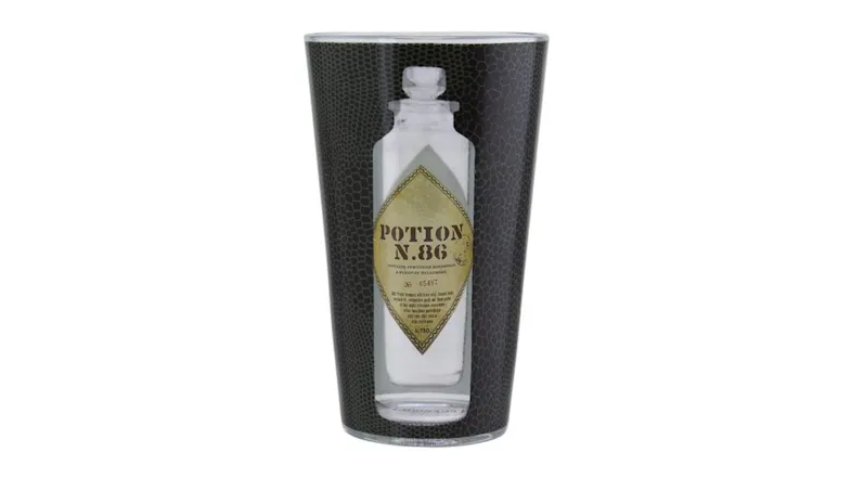 A front view of the paladone harry potter potion glass A front view of the paladone harry potter potion glass