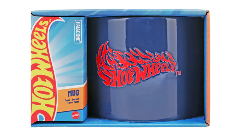 A view of the hot wheels mug inside its packaging A view of the hot wheels mug inside its packaging