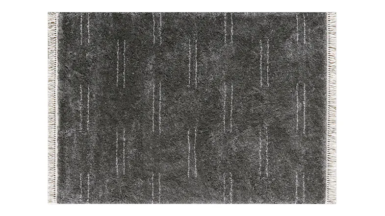 Enrica Rug 200 x 290cm with vertical white line pattern and fringe Enrica Rug 200 x 290cm with vertical white line pattern and fringe