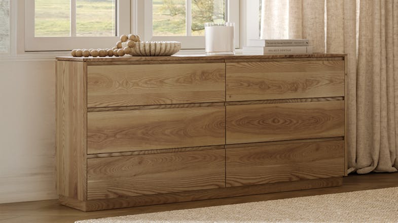 A view of the Fawn 6 Drawer Lowboy A view of the Fawn 6 Drawer Lowboy