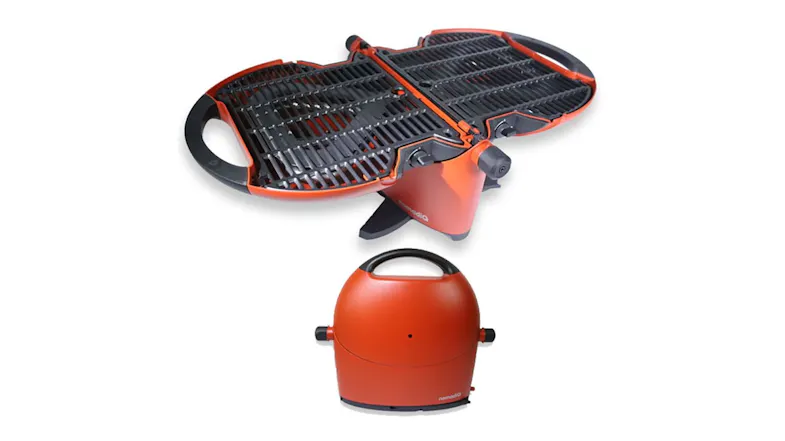A front view of the nomadiQ portable gas barbecue A front view of the nomadiQ portable gas barbecue