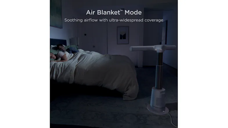 Fan in "Air Blanket™ Mode" providing soothing airflow to a couple sleeping Fan in "Air Blanket™ Mode" providing soothing airflow to a couple sleeping