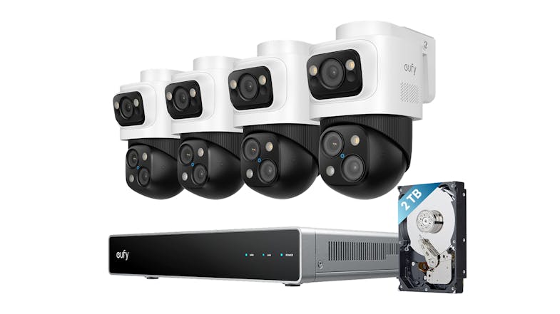 Eufy S4 Max 8 Channel 2TB NVR System with 4 4K Indoor/Outdoor Wired Security PTZ Camera Eufy S4 Max 8 Channel 2TB NVR System with 4 4K Indoor/Outdoor Wired Security PTZ Camera
