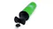 Angled view of green hand pump with black handle and cap Angled view of green hand pump with black handle and cap