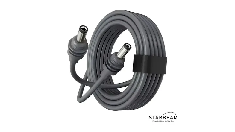 Starbeam Power Cable with two-barrel connectors and a logo Starbeam Power Cable with two-barrel connectors and a logo