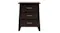 Front view of the bedside drawer unit in a Dark Oak finish with three drawers and silver handles Front view of the bedside drawer unit in a Dark Oak finish with three drawers and silver handles