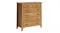 Angled front-left view of a tallboy in Light Rimu, showing its rectangular shape, tapered sides, and six drawers Angled front-left view of a tallboy in Light Rimu, showing its rectangular shape, tapered sides, and six drawers
