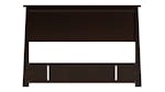 Front view of a headboard in Dark Oak finish, showing a sleek rectangular panel, angled sides, and a mounting board Front view of a headboard in Dark Oak finish, showing a sleek rectangular panel, angled sides, and a mounting board