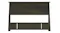 Front view of a bed upper frame in Greywash finish, with a flat panel, angled sides, and a lower mounting board Front view of a bed upper frame in Greywash finish, with a flat panel, angled sides, and a lower mounting board