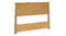 Angled front view of a Light Rimu bed back panel, showing its smooth surface, top ledge, and lower mounting board Angled front view of a Light Rimu bed back panel, showing its smooth surface, top ledge, and lower mounting board