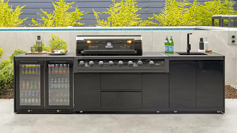 A front view of the Gasmate Galaxy Gen2 Outdoor Kitchen Set A front view of the Gasmate Galaxy Gen2 Outdoor Kitchen Set