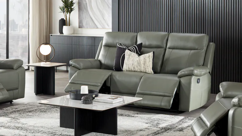 3-seater sofa shown with two seats reclined in a lounge setting 3-seater sofa shown with two seats reclined in a lounge setting