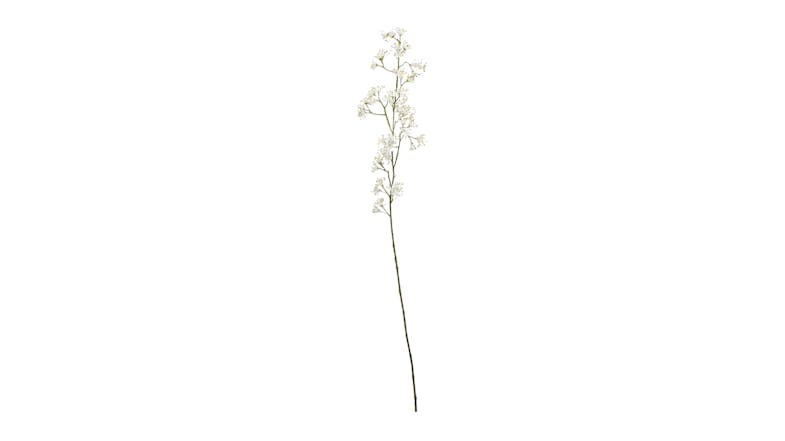 109cm tall artificial Hawthorn Blossom spray featuring a green stem with branching clusters of small white flowers 109cm tall artificial Hawthorn Blossom spray featuring a green stem with branching clusters of small white flowers