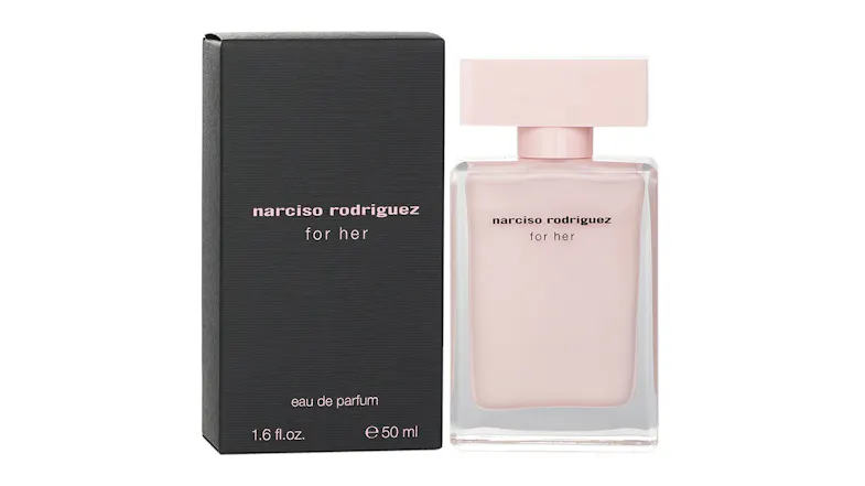 Narciso Rodriguez perfume and retail box side by side Narciso Rodriguez perfume and retail box side by side