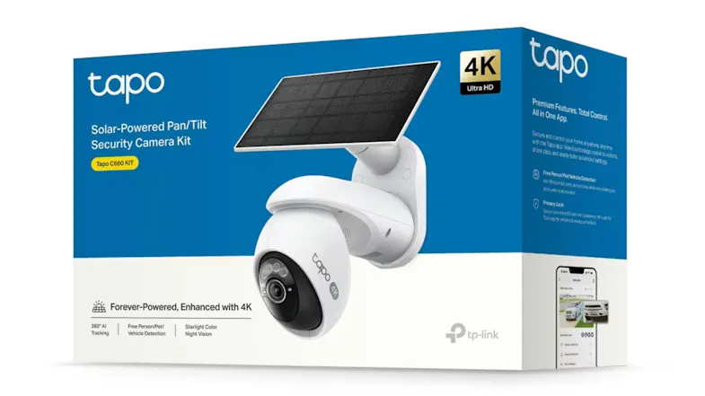 Retail box of the TP-Link Tapo C660 4K 8MP security camera Retail box of the TP-Link Tapo C660 4K 8MP security camera