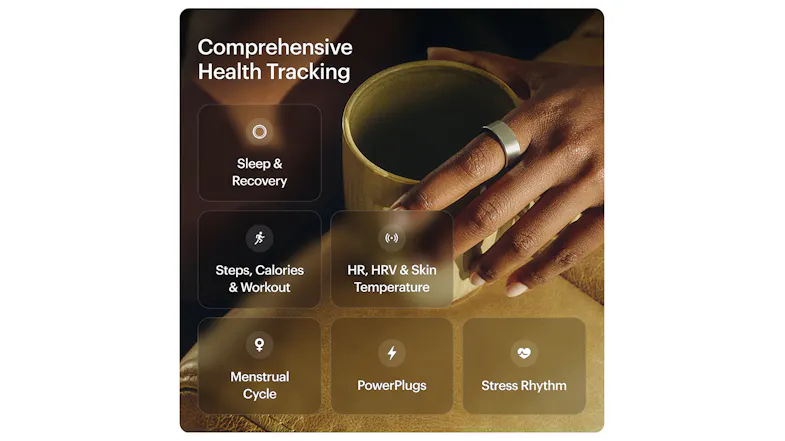 Promotional graphic with “Comprehensive Health Tracking” text Promotional graphic with “Comprehensive Health Tracking” text