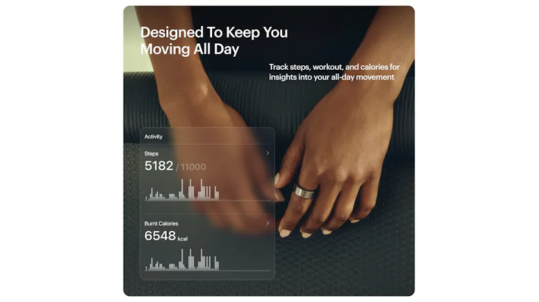 An infographic that showcases how the smart ring can encourage you to move An infographic that showcases how the smart ring can encourage you to move